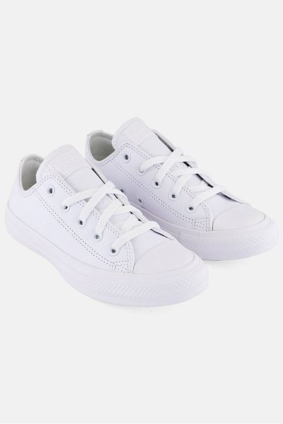 converse حذاء تشاك تايلور برباط للأولاد الصغار، أبيض