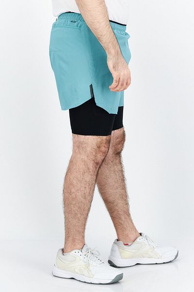 New Balance Men Sportswear Fit 2 In 1 Training Shorts, Teal Blue