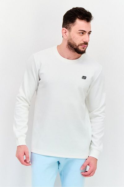 SKECHERS Men Sportswear Fit Long Sleeve Outdoor Sweatshirt, White
