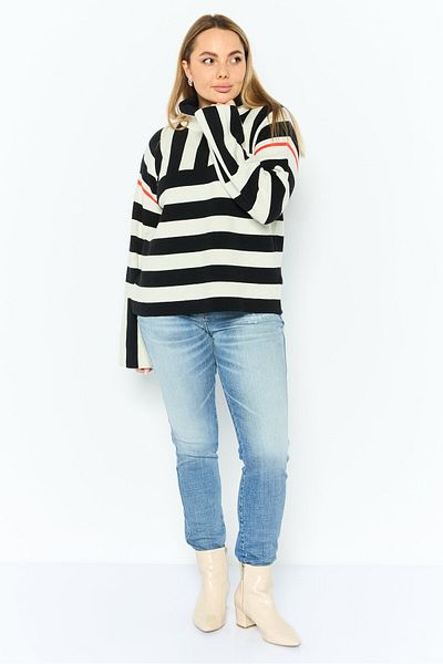 Esprit Women Turtle Neck Long Sleeves Stripe Sweater, Beige