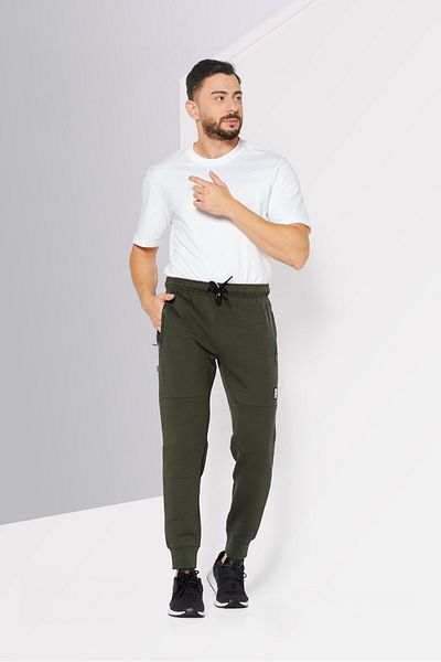 DKNY Sport Men Sportswear Fit Brand Logo Training Jogger Pant, Army Green