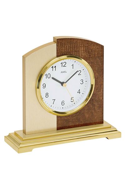 AMS Table Clock AMS 5145, Quartz, White, Analogue, Modern
