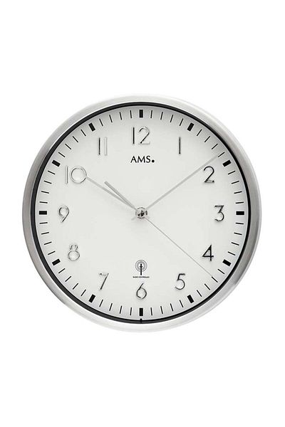 AMS Wall Clock 5912, Quartz, White, Analogue, Modern