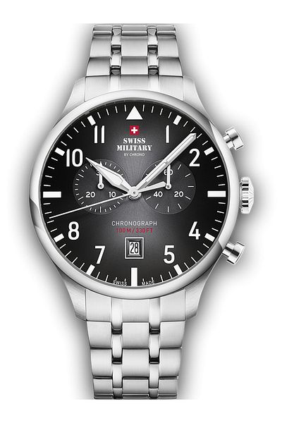 Swiss Military SM34098.01 Vintage Chronograph Mens Watch 43mm 10ATM