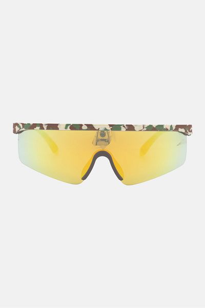 Police x Lewis Hamilton Men Spla28 Shield Sunglasses, Gold