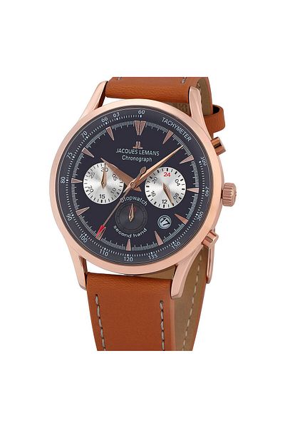 Jacques Lemans Ανδρικό ρολόι Jacques Lemans 1-2068F, Quartz, 41mm, 5ATM