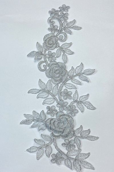 Hayalperest boncuk Silver Rose Pattern Lace Guipure Sconce