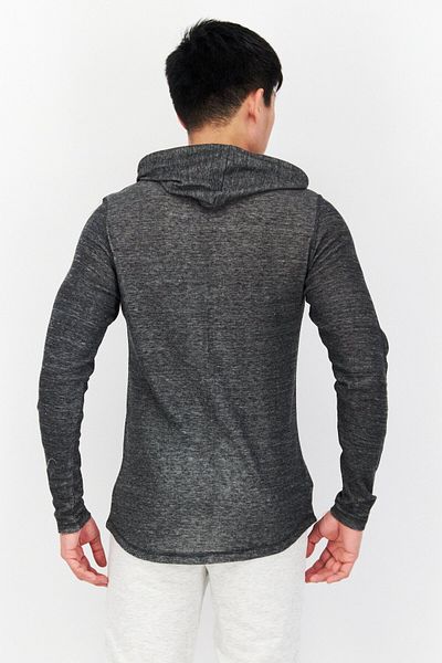 Company Eighty One Men Hooded Long Sleeve Textured Sweatshirt, Black