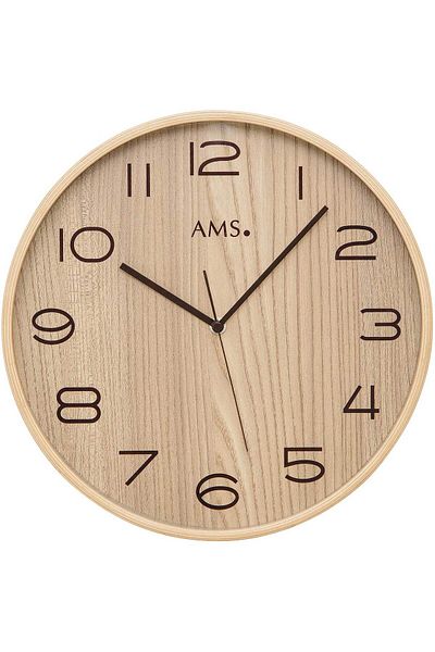 AMS Wall Clock 5514, Quartz, Beige, Analogue, Modern