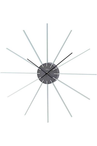 AMS Wall Clock 9595, Quartz, Brown, Analogue, Modern