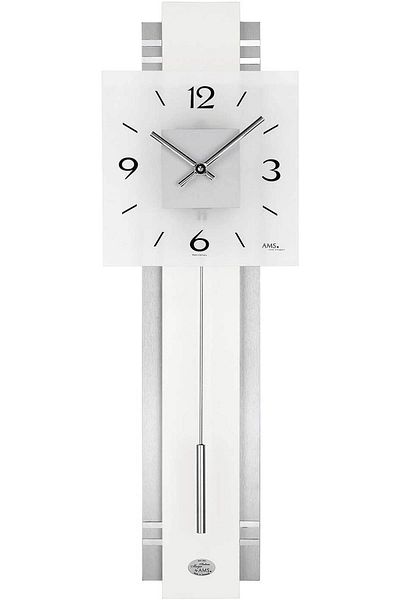 AMS Wall Clock 7302, Quartz, Transparent, Analogue, Modern