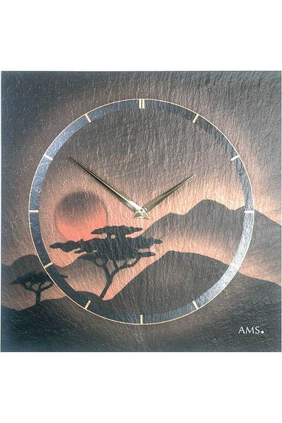 AMS Wall Clock 9515, Quartz, Grey, Analogue, Modern