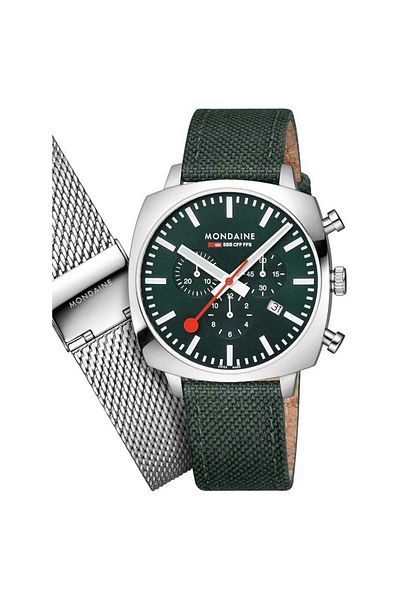 MONDAINE Mens Watch Msl.41460.lf.set, Quartz, 41mm, 5atm