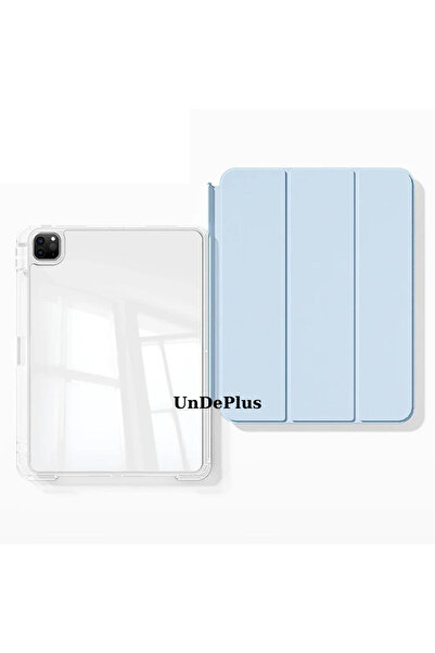 UnDePlus Apple iPad Pro 12.9 3Rd/4Th/5Th/6Th Generation Case Acrylic Transparent Detachable Case with Pen Compartment 2018-2022