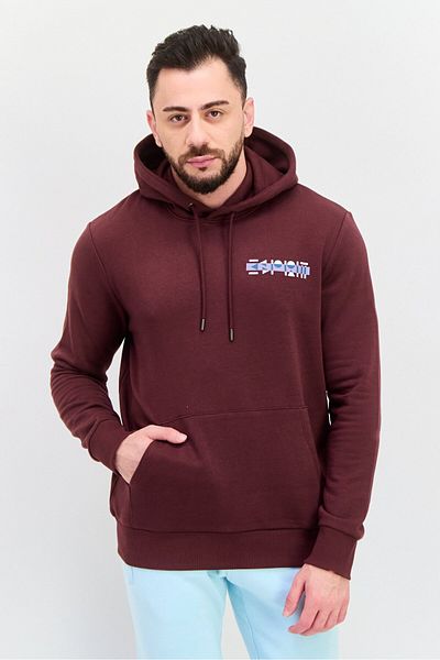 Esprit Men Graphic Print Long Sleeves Hoodies, Brown