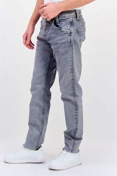 Pepe Jeans Men Regular Fit Washed Stretchable Jeans, Grey
