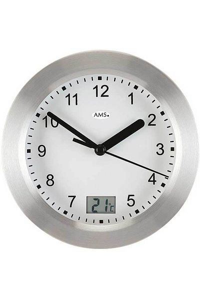 AMS Wall Clock 9223, Quartz, White, Analogue, Modern
