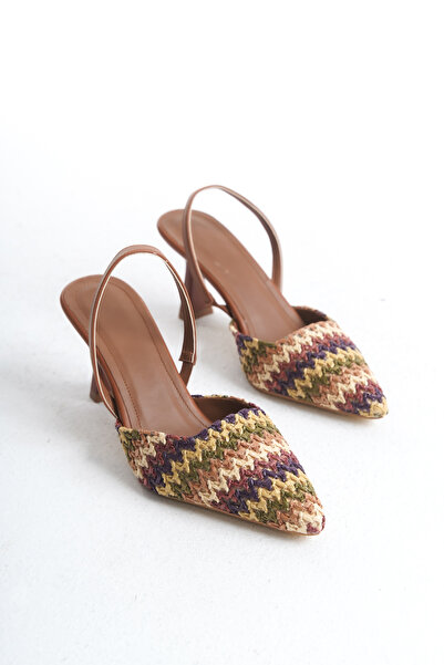 Shoesers Pantofi de zi cu toc acoperiți cu paie cu design special pentru femei