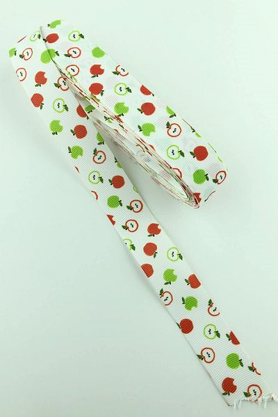 Hayalperest boncuk Panglică Grosgrain Imprimată Fructe de Măr 10 Mt