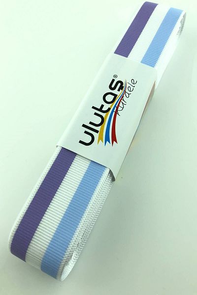 Hayalperest boncuk Λιλά Baby Blue Line Τυπωμένη Grosgrain Κορδέλα 10 m