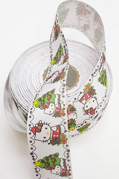 Hayalperest boncuk Κόκκινη Πράσινη Hello Kıtty Τυπωμένη Κορδέλα Grosgrain 3 εκ