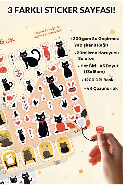 GUGUK Paw Contrast Sticker Leaves Set