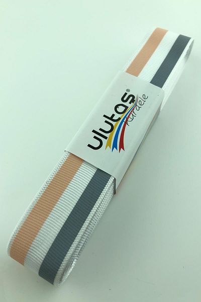Hayalperest boncuk Γκρι Yavruağzı Κορδέλα Grosgrain με στάμπα 10mt