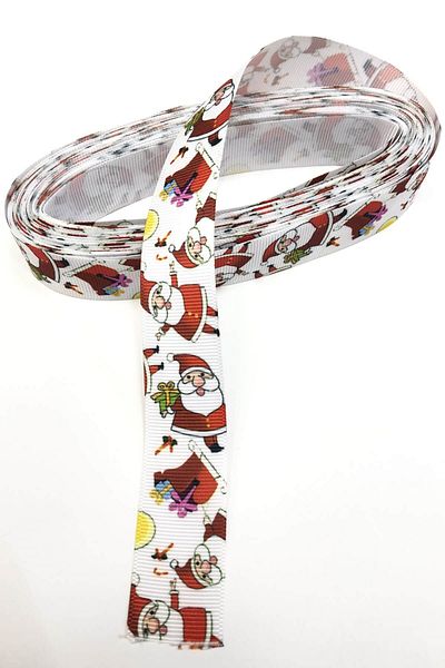 Ulutaş Panglică grosgrain cu model Moș Crăciun