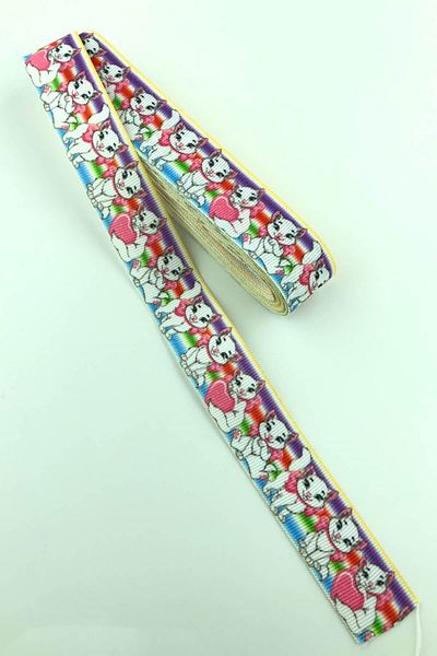 Hayalperest boncuk Panglică Grosgrain Imprimată Figura Pisică 10 Mt