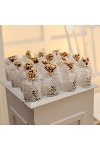 MUM 25 adet Mika Kapaklı kutu Çiçekli Mum - Şık Hediyelik Söz, Nişan ve Özel ...