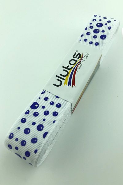 Hayalperest boncuk Panglică Grosgrain Imprimată Cu Puncte Violet 2,5 Cm