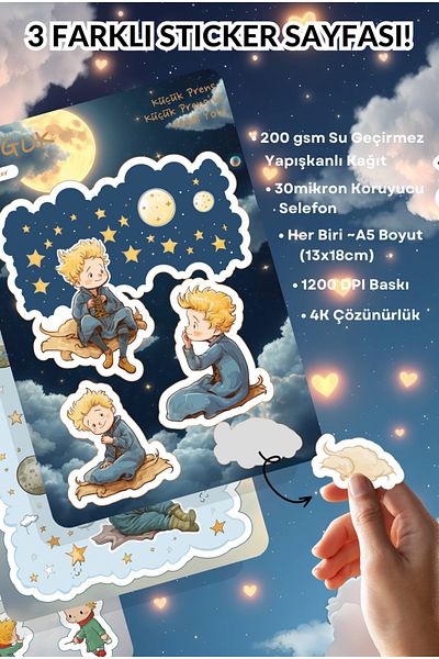 GUGUK Little Prince's Dream Travel Sticker Leaves Set