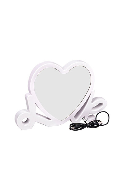Nobbystar Beyaz Led Işıklı Love Fotoğraflı Sihirli Ayna