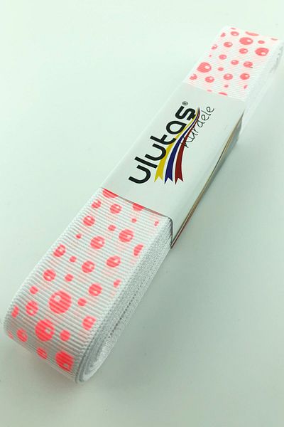 Hayalperest boncuk Κορδέλα με πουά εκτύπωση Grosgrain 2,5 cm