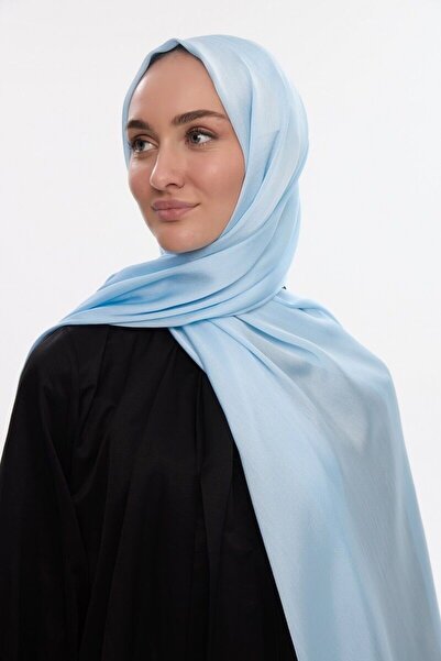 cs camellia scarf Idol Satin Janjan Shawl - Light Blue
