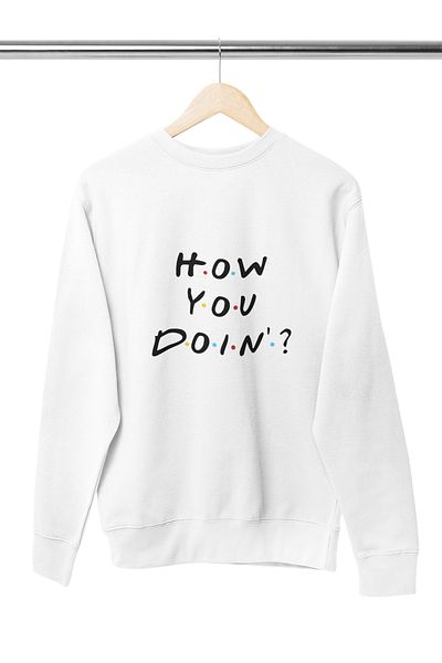 qoeuyl boutique Unisex Joey Friends με στάμπα δώρο Crew Neck 100% βαμβακερό φούτερ