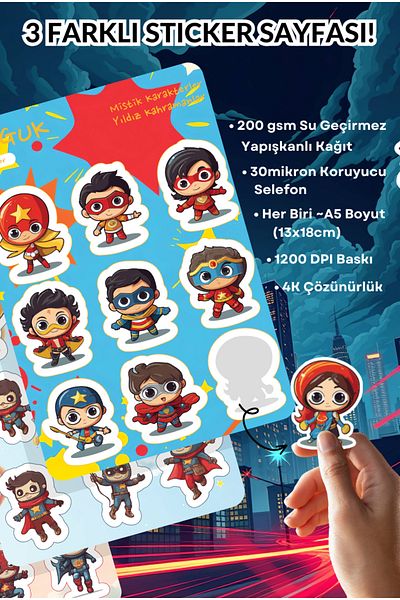 GUGUK Super Heroes Team Sticker Leaves Set