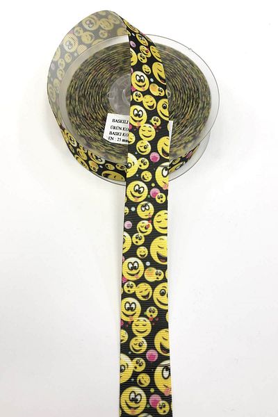 Ulutaş Panglică grosgrain imprimată Emoji