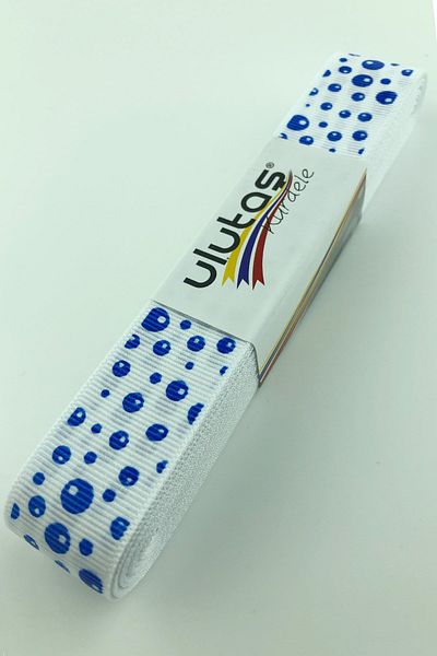 Hayalperest boncuk Saks Blue Dots Print Grosgrain Κορδέλα 2,5 εκ