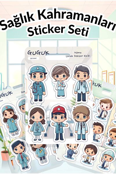 GUGUK Health Heroes Sticker Leaves Set