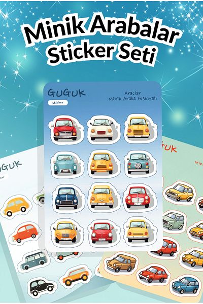 GUGUK Tiny Cars Sticker Leaves Set
