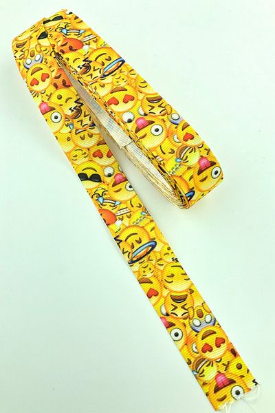 Hayalperest boncuk Patterned Emoji Grosgrain Ribbon