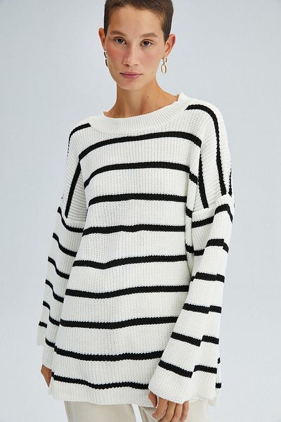 Touché Privé STRIPED OVERSIZED KNITWEAR TUNIC
