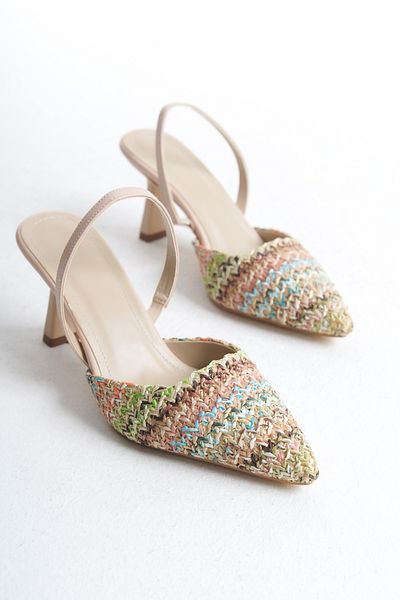 Shoesers Pantofi de zi cu toc acoperiți cu paie cu design special pentru femei