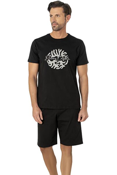 Pierre Cardin , Πλήρης λαιμόκοψη, εμπριμέ, Σετ σορτς T-shirt, 100% βαμβάκι