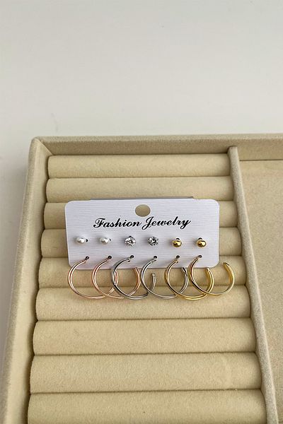 Modex Multicolored Intertwining Hoop Multiple Earrings