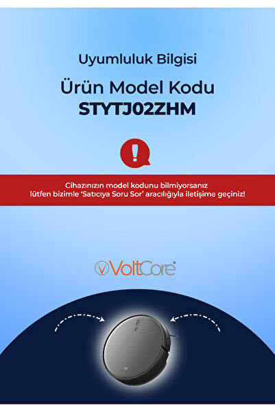 VoltCore Robot Süpürge Bataryası 5200mah (ORİJİNAL KAPASİTE) Xiaomi Vacuum Mop 2 Pro 3d (STYTJ02ZHM) Uyumlu