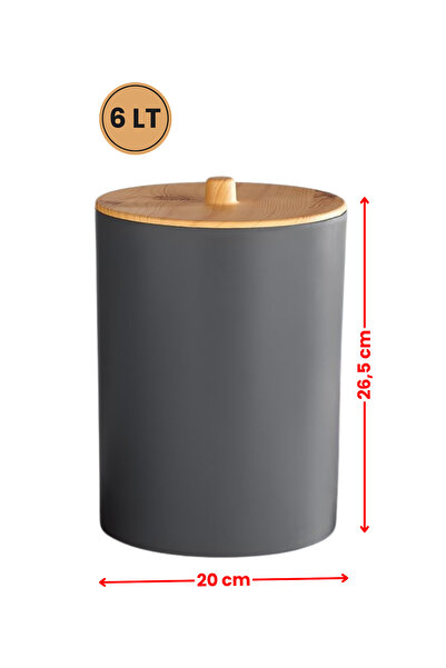 Flosoft Bambu Desenli Mutfak Banyo Çöp Kovası