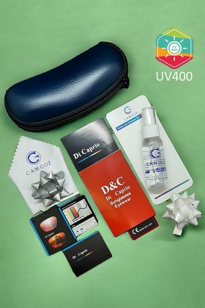 Di Caprio Black Large Metal Square Pilot Model Men's Sunglasses