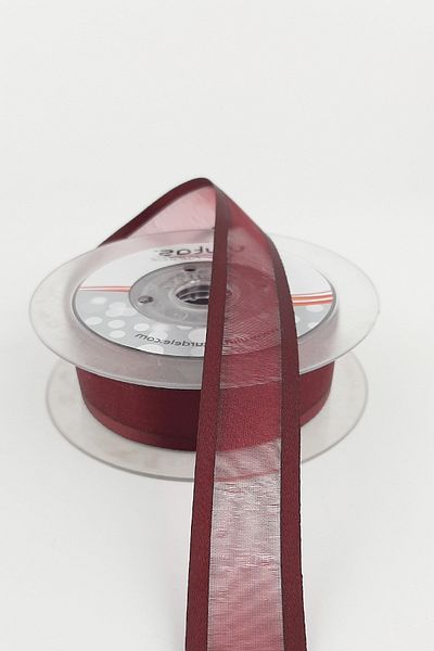 Hayalperest boncuk Claret Red Wide Organza Satin Ribbon 20 m